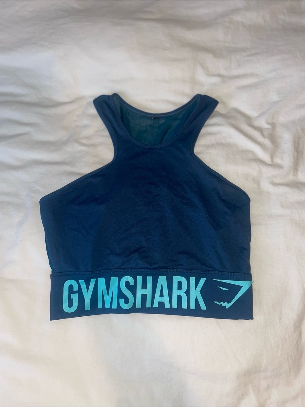 Gymshark dark turquoise Sports Bra/Tank with Teal Logo Band